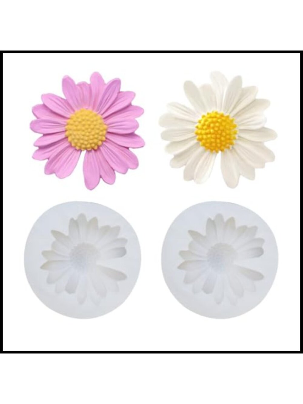 3D Daisy Flower Silicone Mold Set for Candles Chocolate Soap Resin DIY Crafts